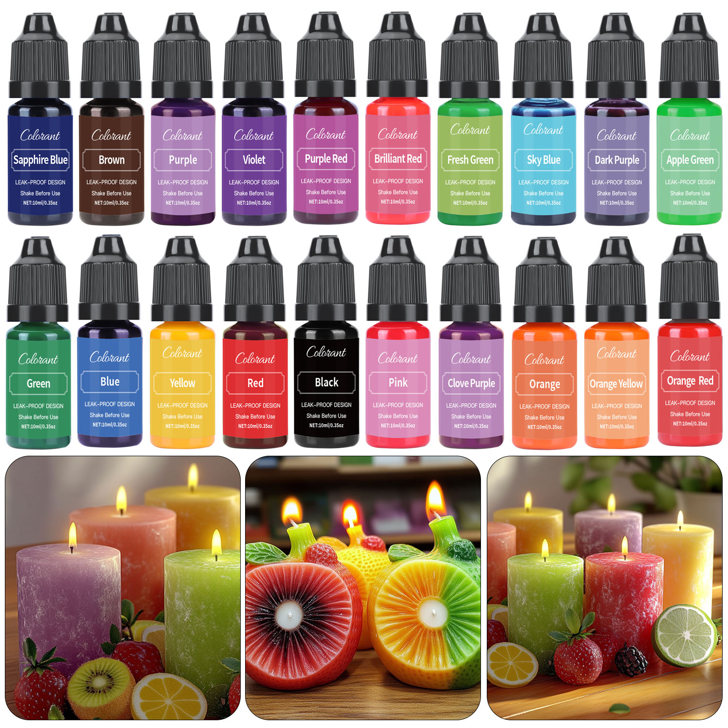 Soap Making Ingredients - Tintura líquida para velas, cera de