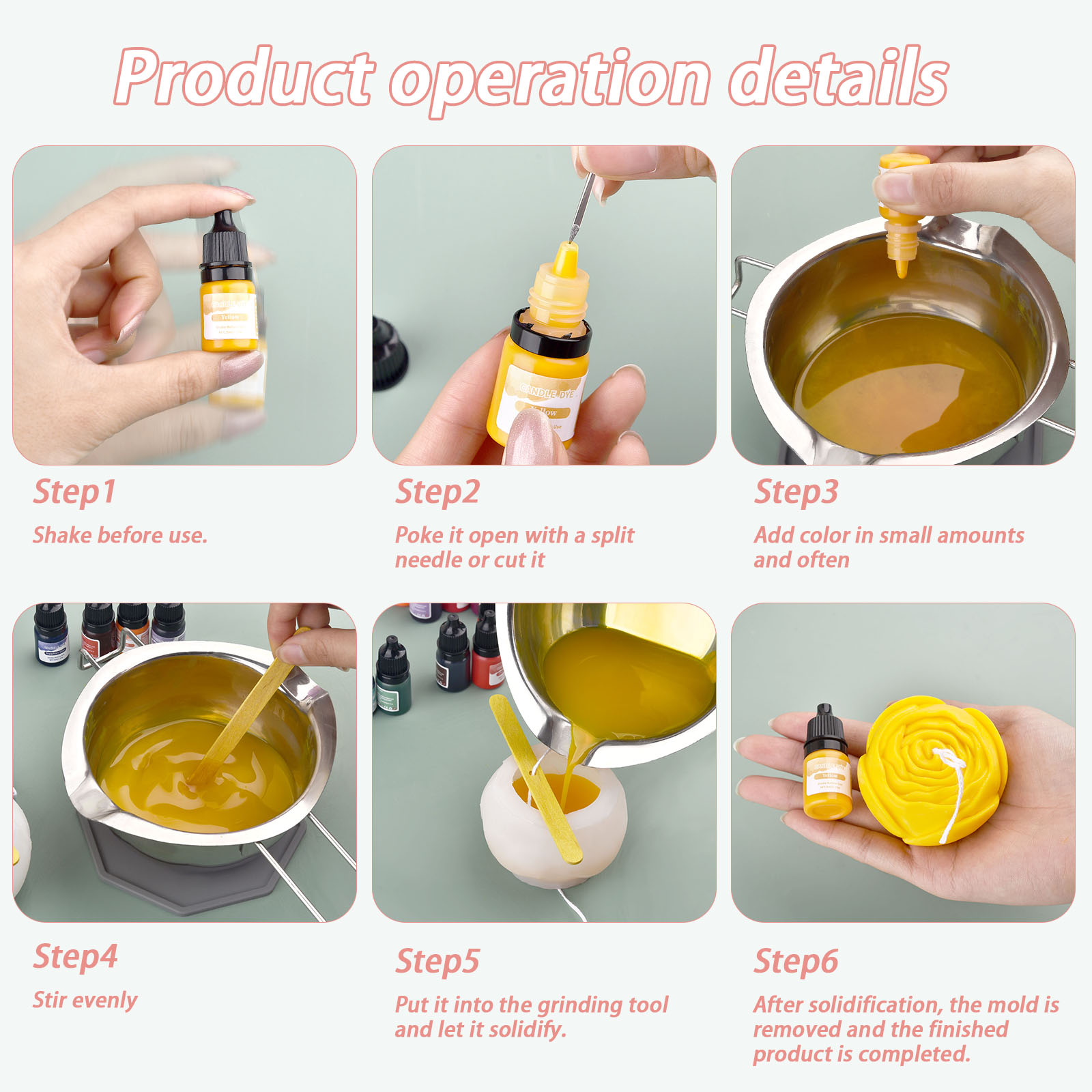 5ml/garrafa vela cera pigmento - Soap Making Ingredients avaliação e preço
